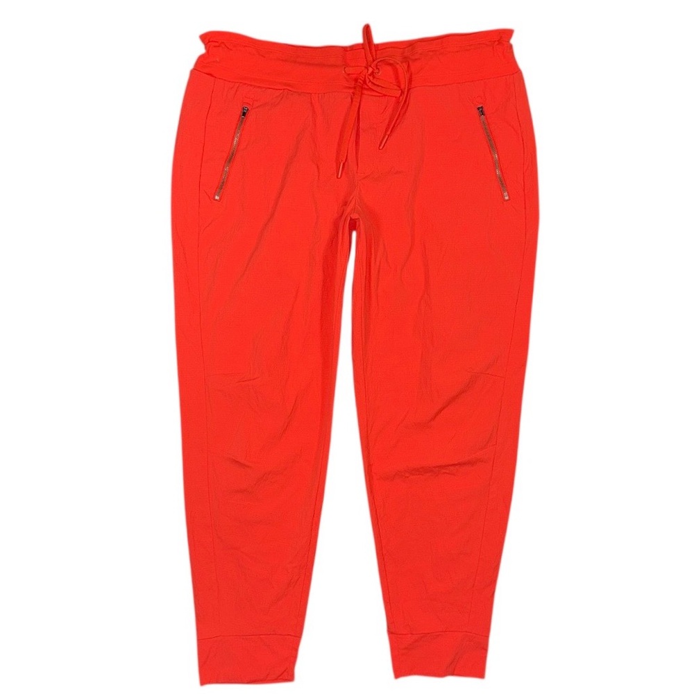 Athleta Trekkie North Jogger Pants Flame Orange Ripstop Hiking 16 Zipper Pockets